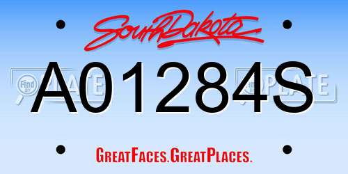 A01284S South Dakota License Plate