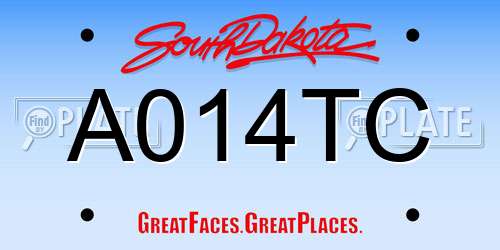 A014TC South Dakota License Plate