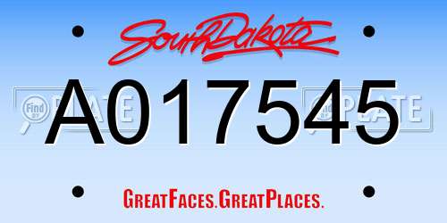 A017545 South Dakota License Plate