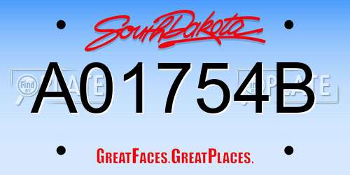 A01754B South Dakota License Plate