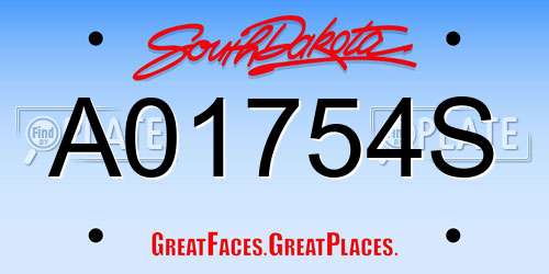 A01754S South Dakota License Plate