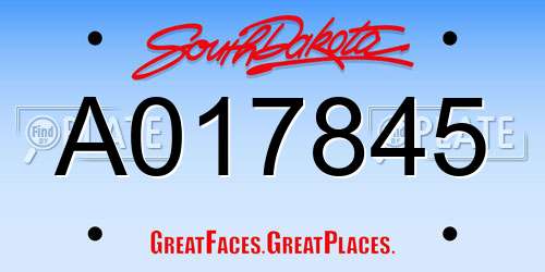 A017845 South Dakota License Plate
