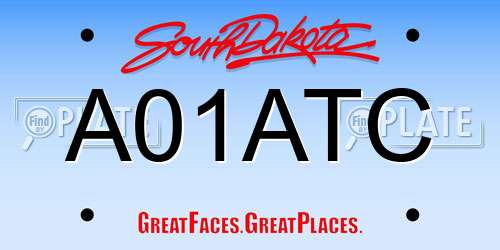 A01ATC South Dakota License Plate