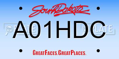 A01HDC South Dakota License Plate