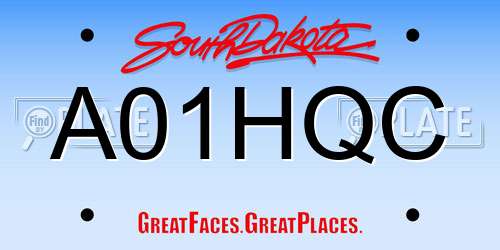 A01HQC South Dakota License Plate