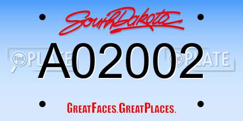 A02002 South Dakota License Plate