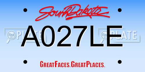 A027LE South Dakota License Plate
