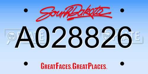 A028826 South Dakota License Plate