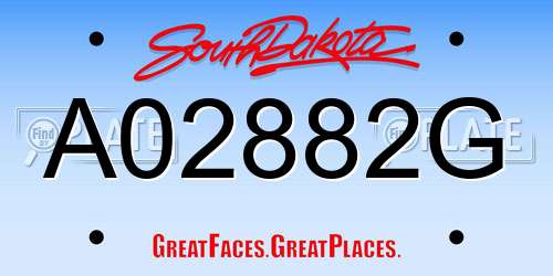 A02882G South Dakota License Plate