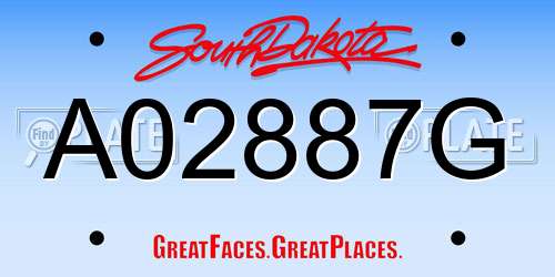 A02887G South Dakota License Plate