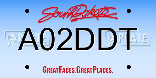 A02DDT South Dakota License Plate