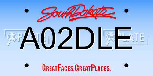 A02DLE South Dakota License Plate