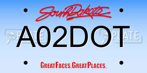 A02DOT South Dakota License Plate