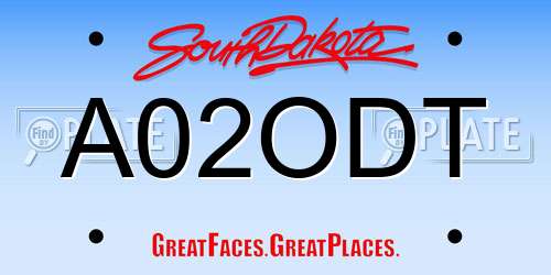 A02ODT South Dakota License Plate