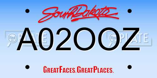 A02OOZ South Dakota License Plate