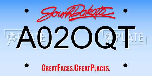 A02OQT South Dakota License Plate