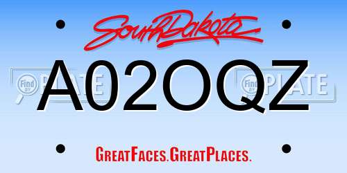 A02OQZ South Dakota License Plate