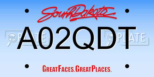 A02QDT South Dakota License Plate