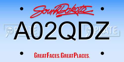 A02QDZ South Dakota License Plate