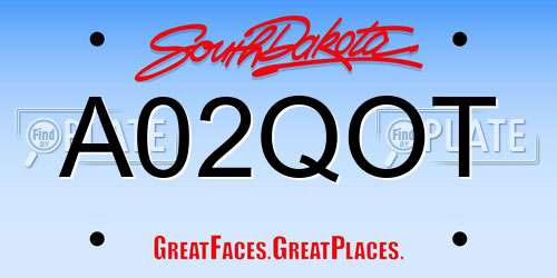 A02QOT South Dakota License Plate