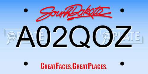 A02QOZ South Dakota License Plate