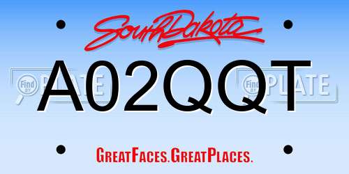 A02QQT South Dakota License Plate