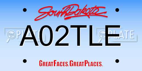 A02TLE South Dakota License Plate