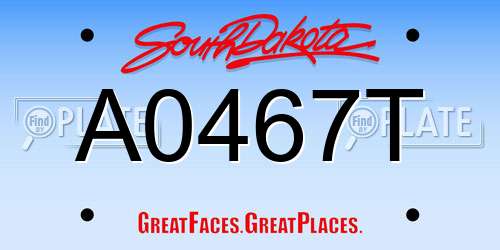 A0467T South Dakota License Plate