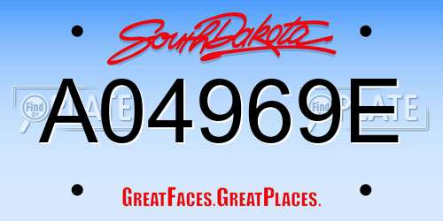 A04969E South Dakota License Plate