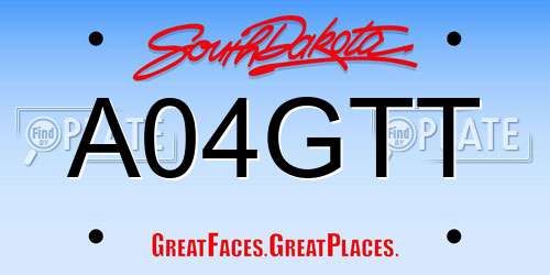 A04GTT South Dakota License Plate