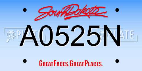 A0525N South Dakota License Plate