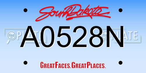 A0528N South Dakota License Plate