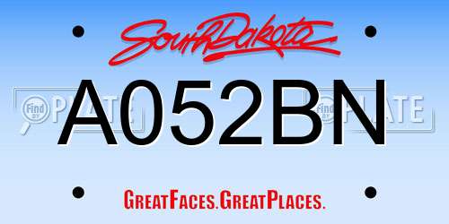 A052BN South Dakota License Plate