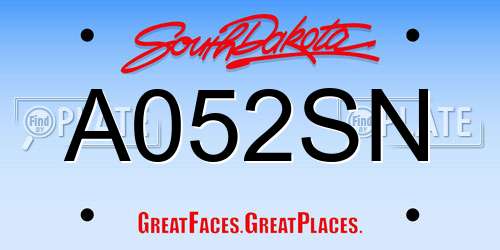A052SN South Dakota License Plate