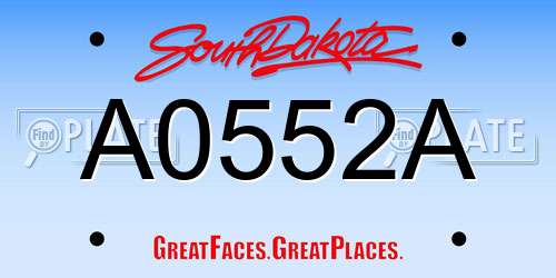 A0552A South Dakota License Plate