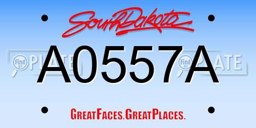 A0557A South Dakota License Plate