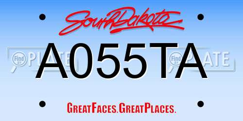 A055TA South Dakota License Plate