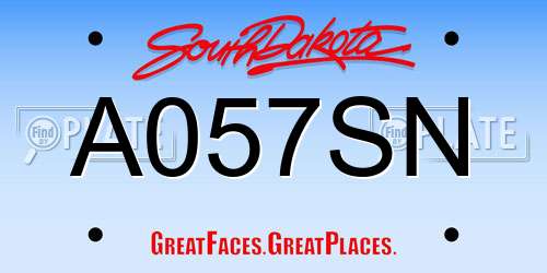 A057SN South Dakota License Plate