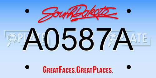 A0587A South Dakota License Plate