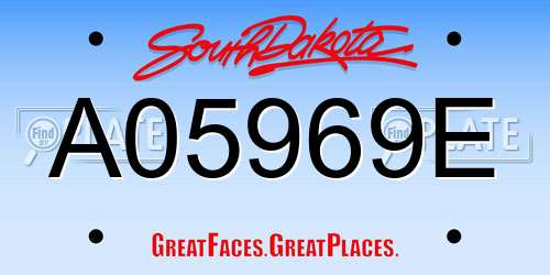 A05969E South Dakota License Plate