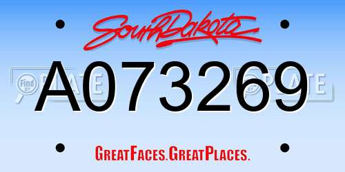 A073269 South Dakota License Plate