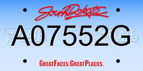 A07552G South Dakota License Plate