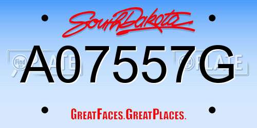 A07557G South Dakota License Plate