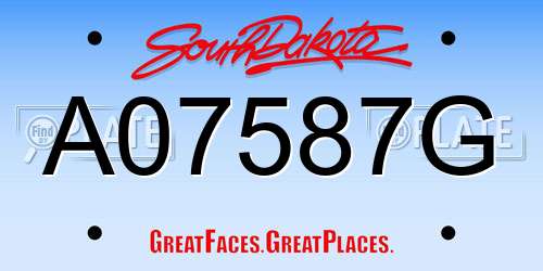 A07587G South Dakota License Plate