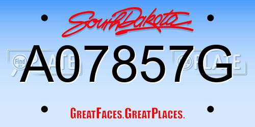A07857G South Dakota License Plate