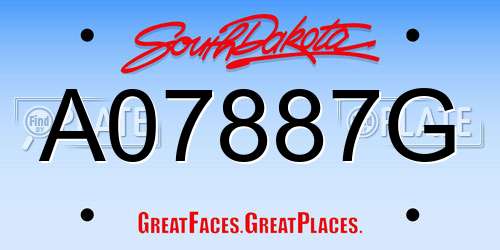A07887G South Dakota License Plate