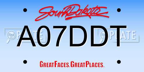 A07DDT South Dakota License Plate