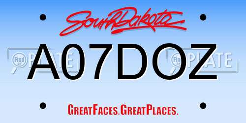 A07DOZ South Dakota License Plate