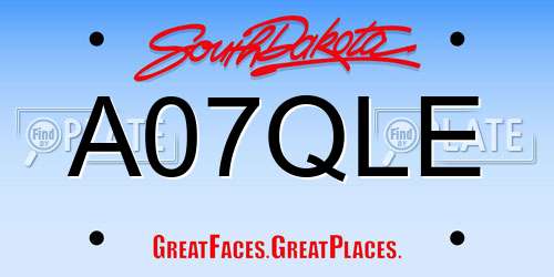 A07QLE South Dakota License Plate