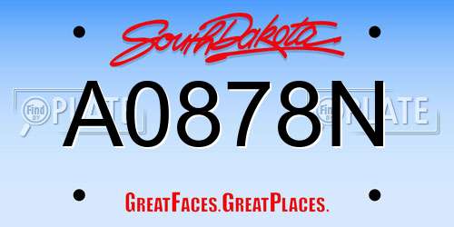 A0878N South Dakota License Plate